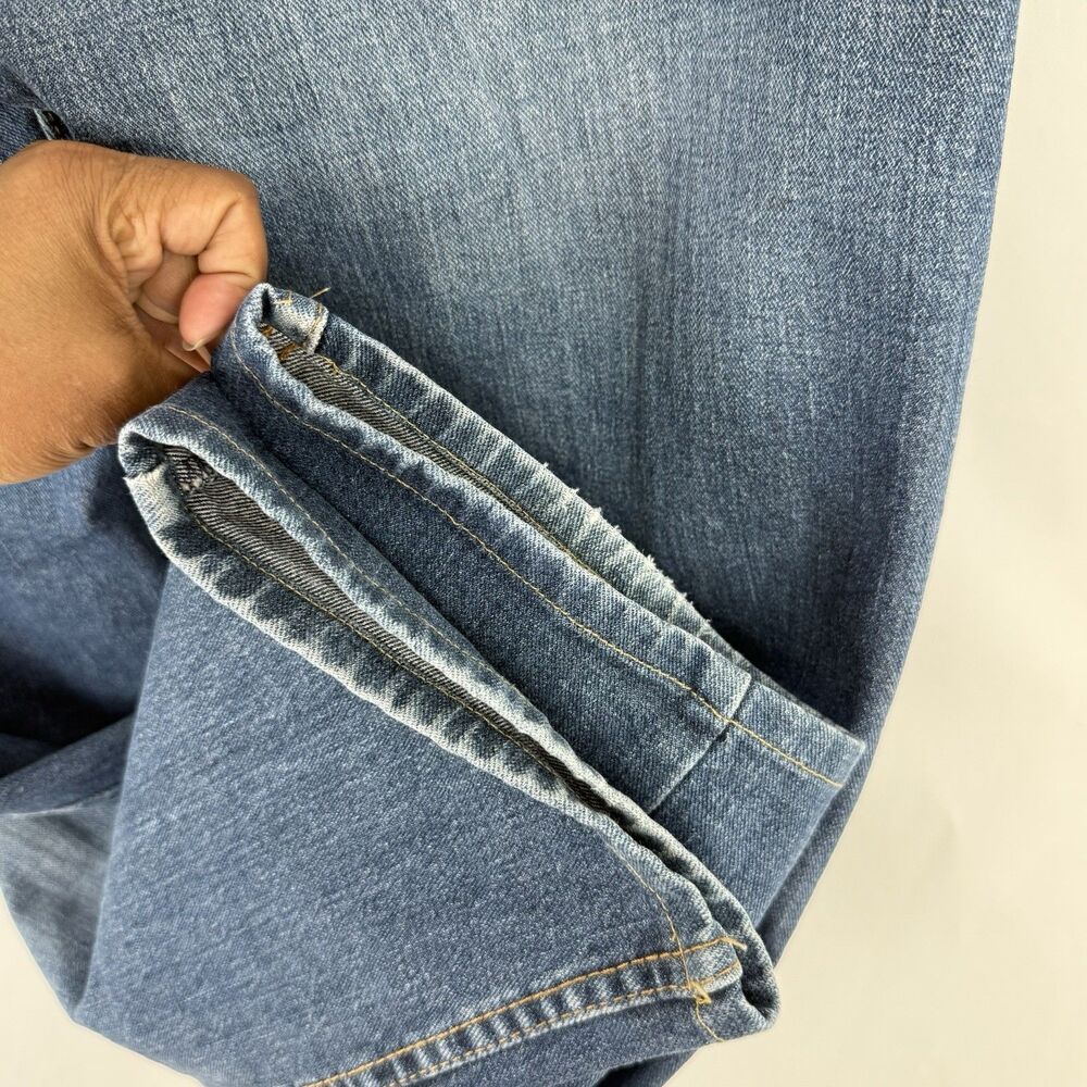 Levis 505 Mens Size 36 X 34 Blue Denim Zip Fly Jeans - Picture 7 of 12